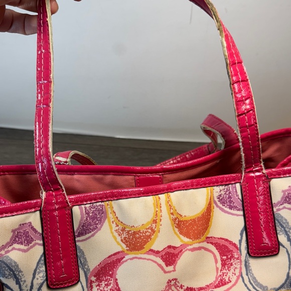 Coach Vibrant Pink and Yellow Shoulder Bag - Picture 7 of 11
